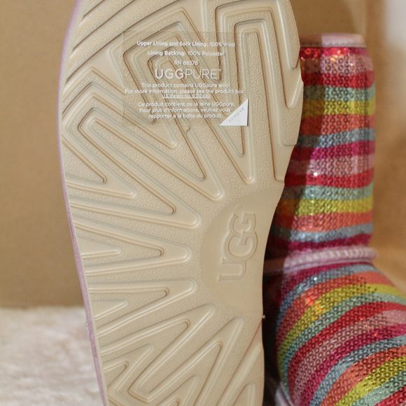 UGG SPARKLE SEQUIN RAINBOW BOOTS 7 8 RARE! - Picture 5 of 6